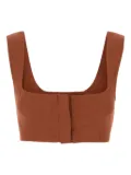 Le Kasha square-neck linen top - Brown