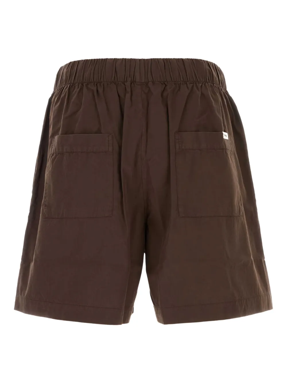 Tekla Poplin-cotton Drawstring Shorts In Brown