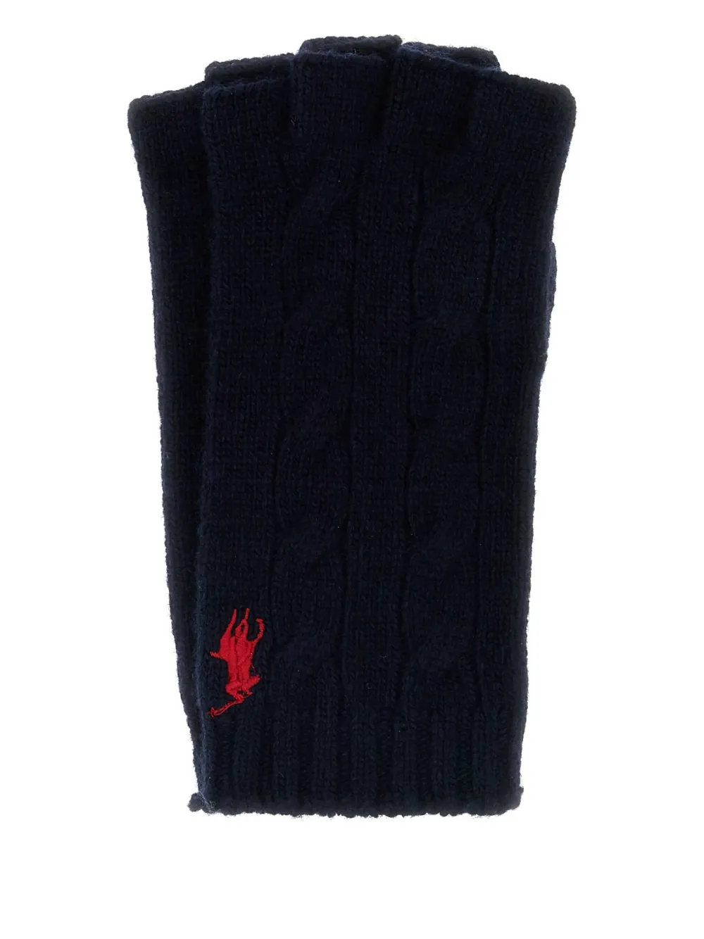 Polo Ralph Lauren Cable-knit Fingerless Gloves In Blue