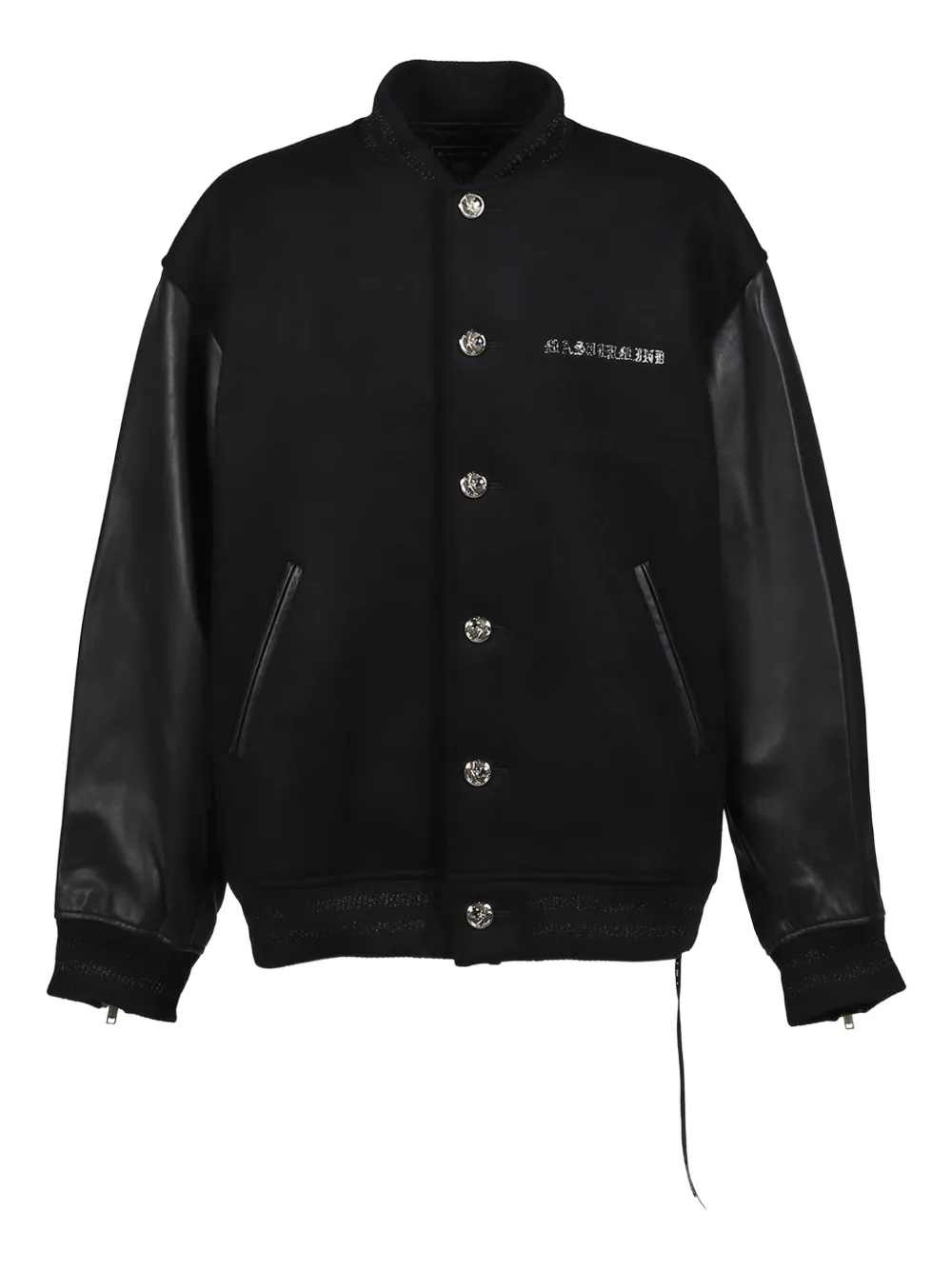 Mastermind World スカル レザースリーブ ジャケット - ブラック Mastermind World スカル レザースリーブ ジャケット - ブラック
