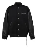 Mastermind World skull-embellished leather-sleeved jacket - Black