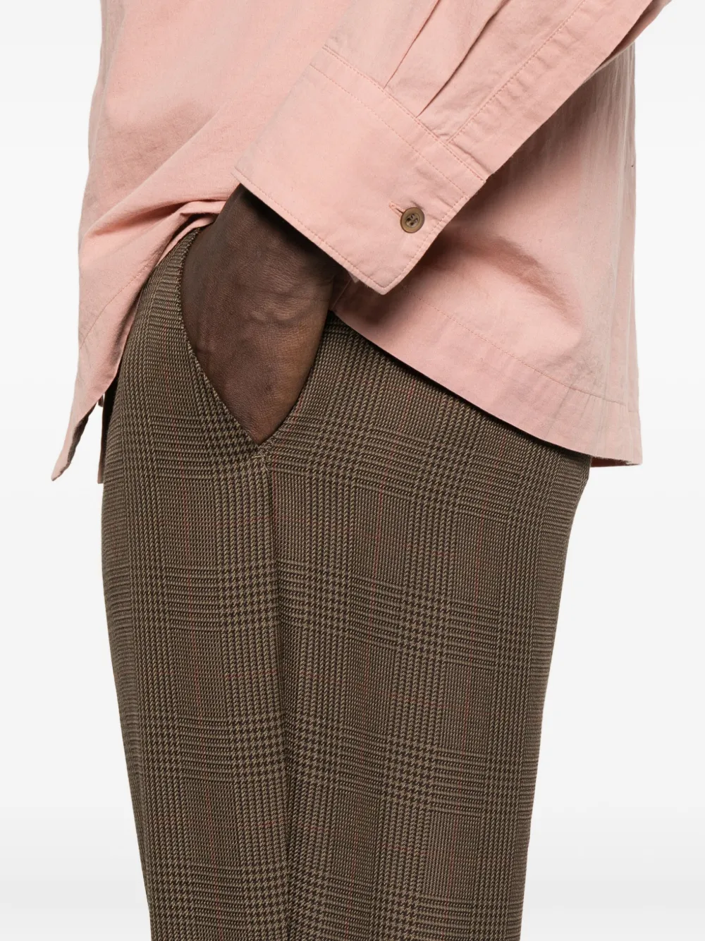 Les Deux Checked Houndstooth Trousers In Blue