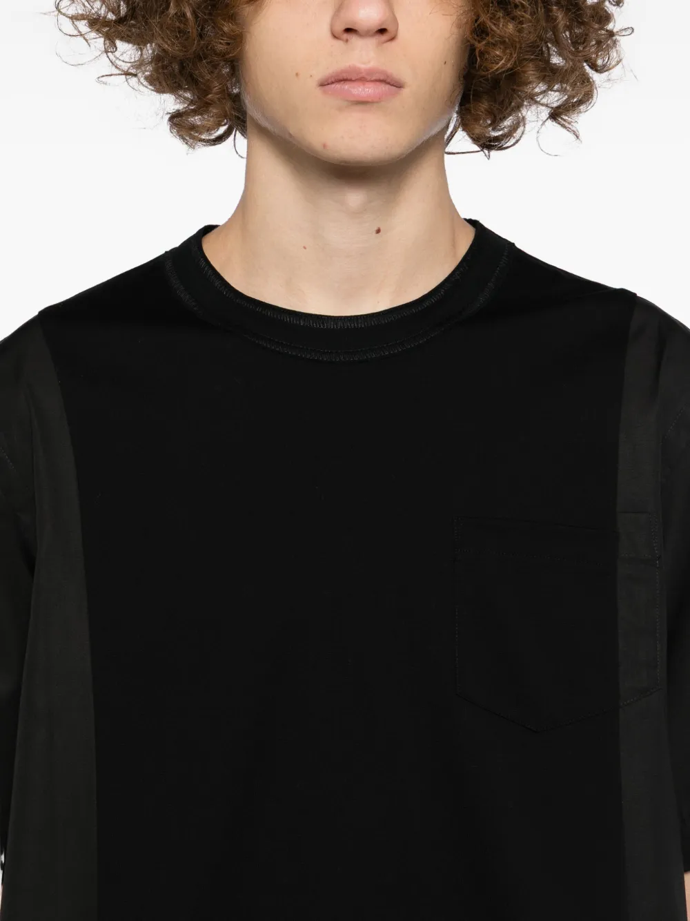 sacai T-shirt met vlakken Zwart