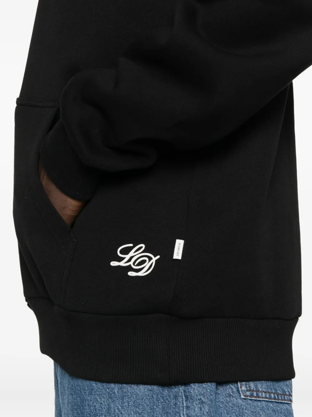 Les Deux Hoodie met geborduurd logo Zwart