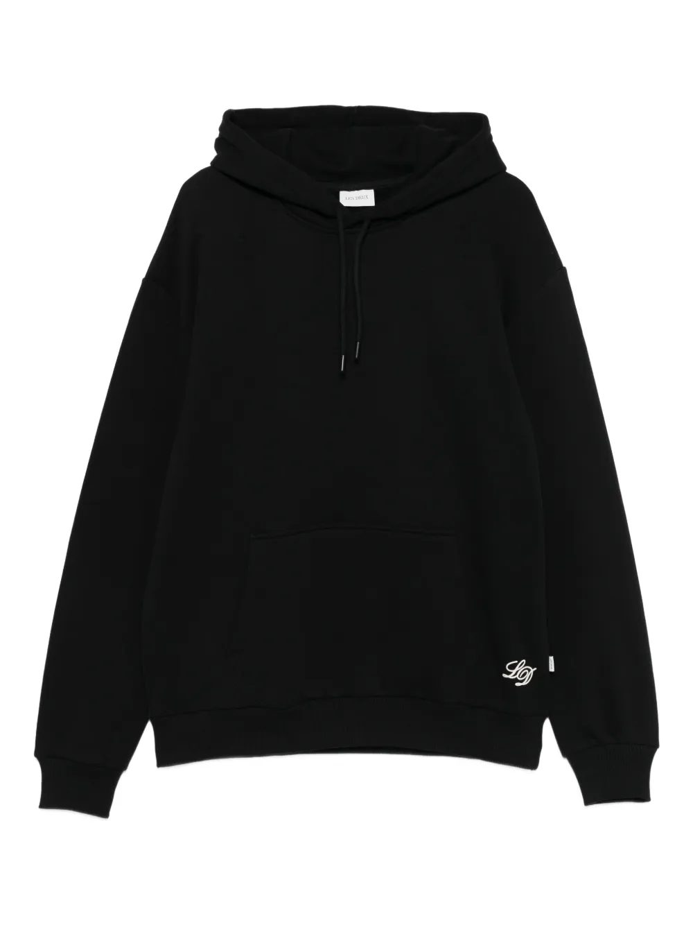 Les Deux logo-embroidered pouch-pocket hoodie | Black | Image 1