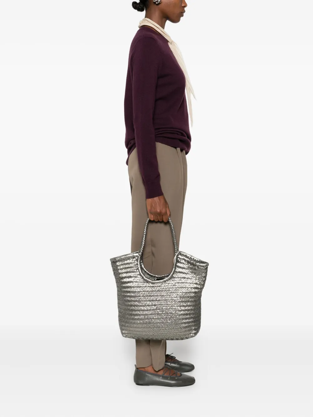 DRAGON DIFFUSION Diagonal geweven shopper - Grijs