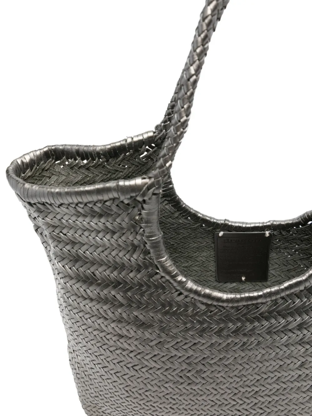 Dragon Diffusion Grace Basket Small Tote In Gunmetal Leather In Gray