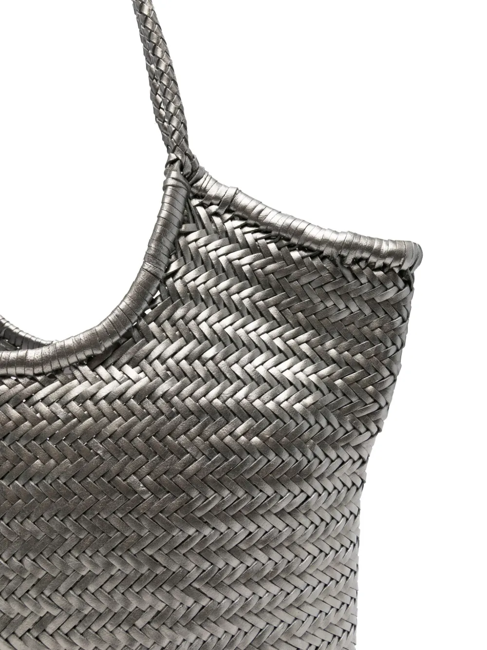 Dragon Diffusion Grace Basket Small Tote In Gunmetal Leather In Gray