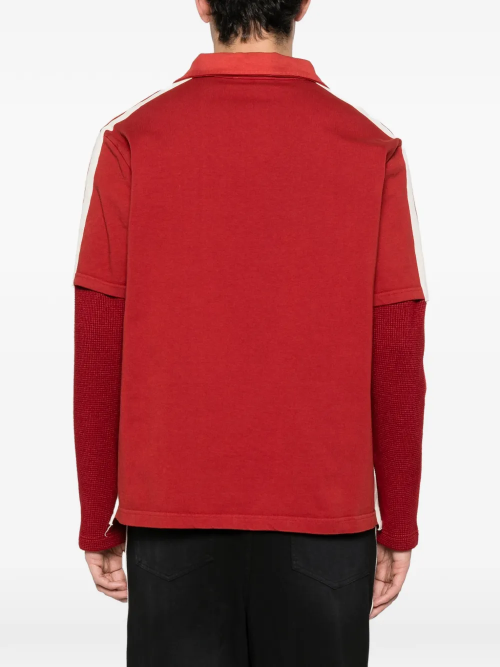 stripe-side logo-patch polo shirt