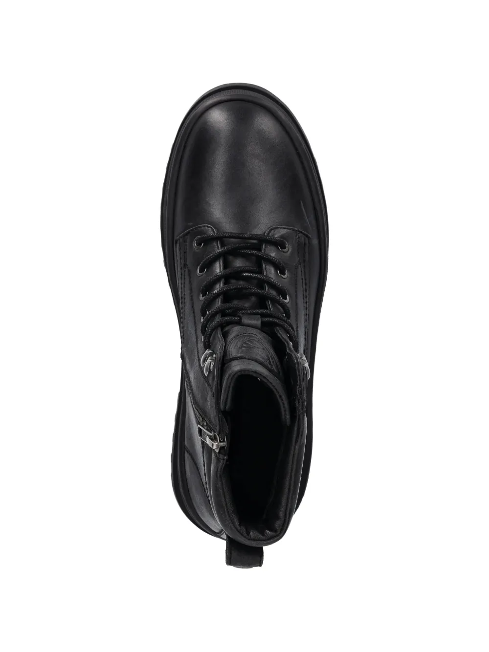 Blauer Veterlaarzen met rits aan de zijkant Zwart