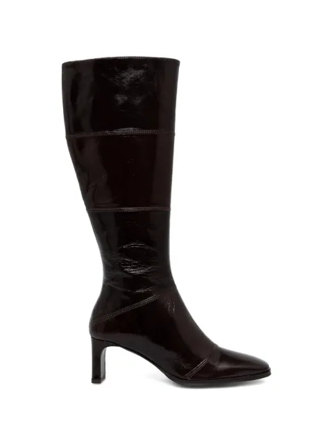 BILLI BI square-toe leather boots