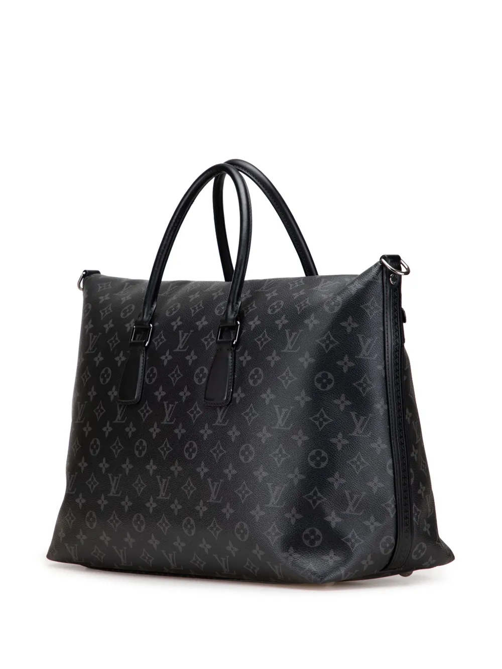 Pre-owned Louis Vuitton 2017 Monogram Eclipse Apollo All Day Satchel In Black