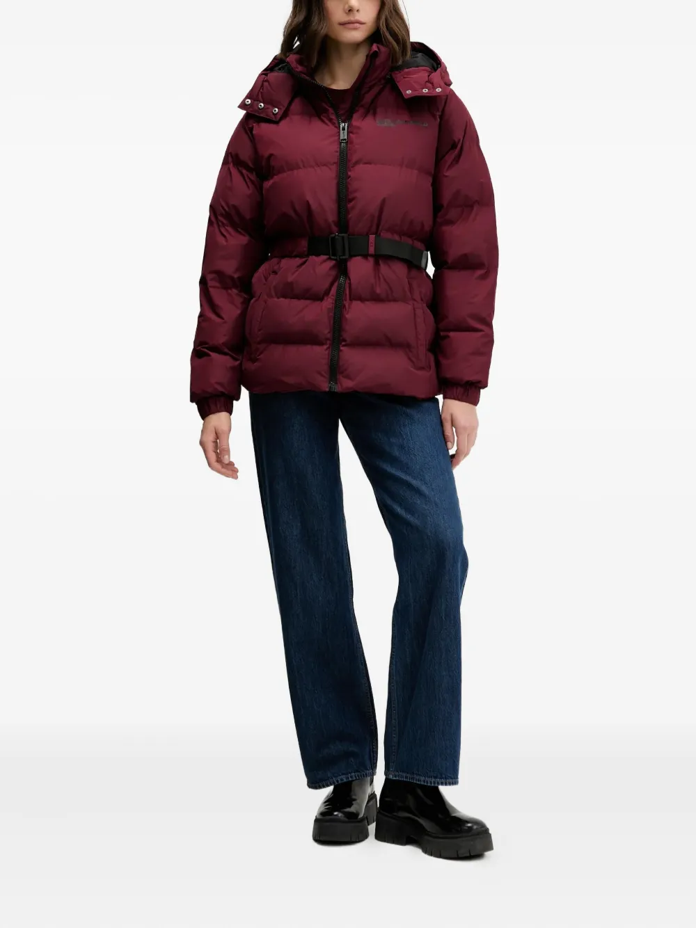 Karl Lagerfeld Jeans belted hooded jacket | Down Jackets | Image 2