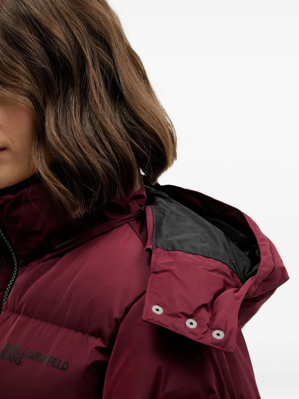 Karl Lagerfeld Jeans Jack met capuchon en ceintuur Rood