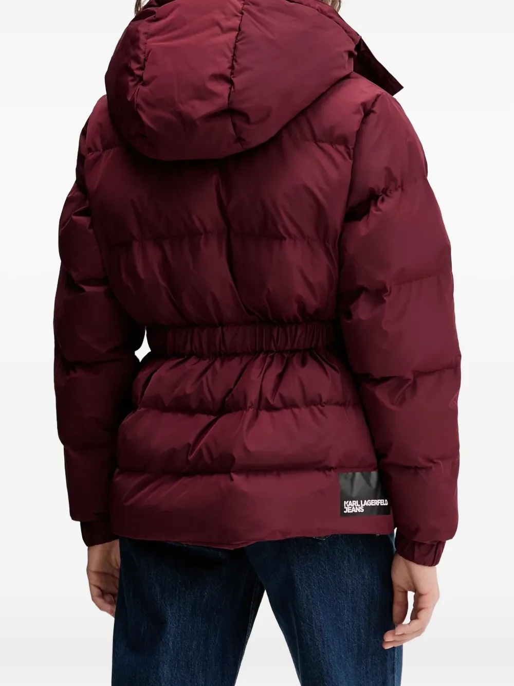 Karl Lagerfeld Jeans Jack met capuchon en ceintuur Rood