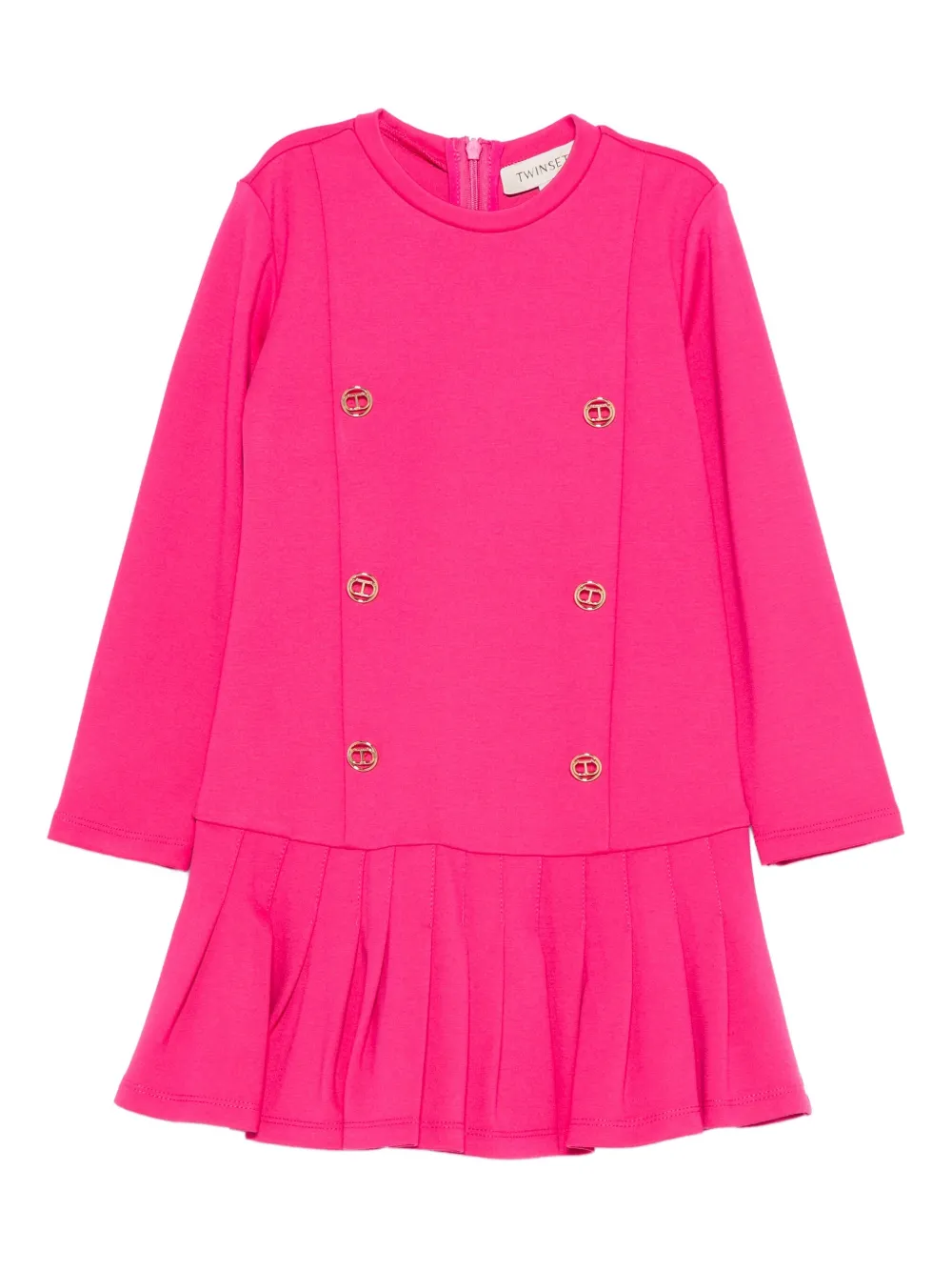 TWINSET Kids pleated button-detailed dress | Pink | Image 1