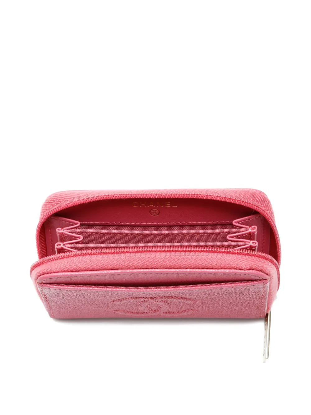 Pre-owned Chanel 2018-2019 Interlocking-cc Wallet In Pink