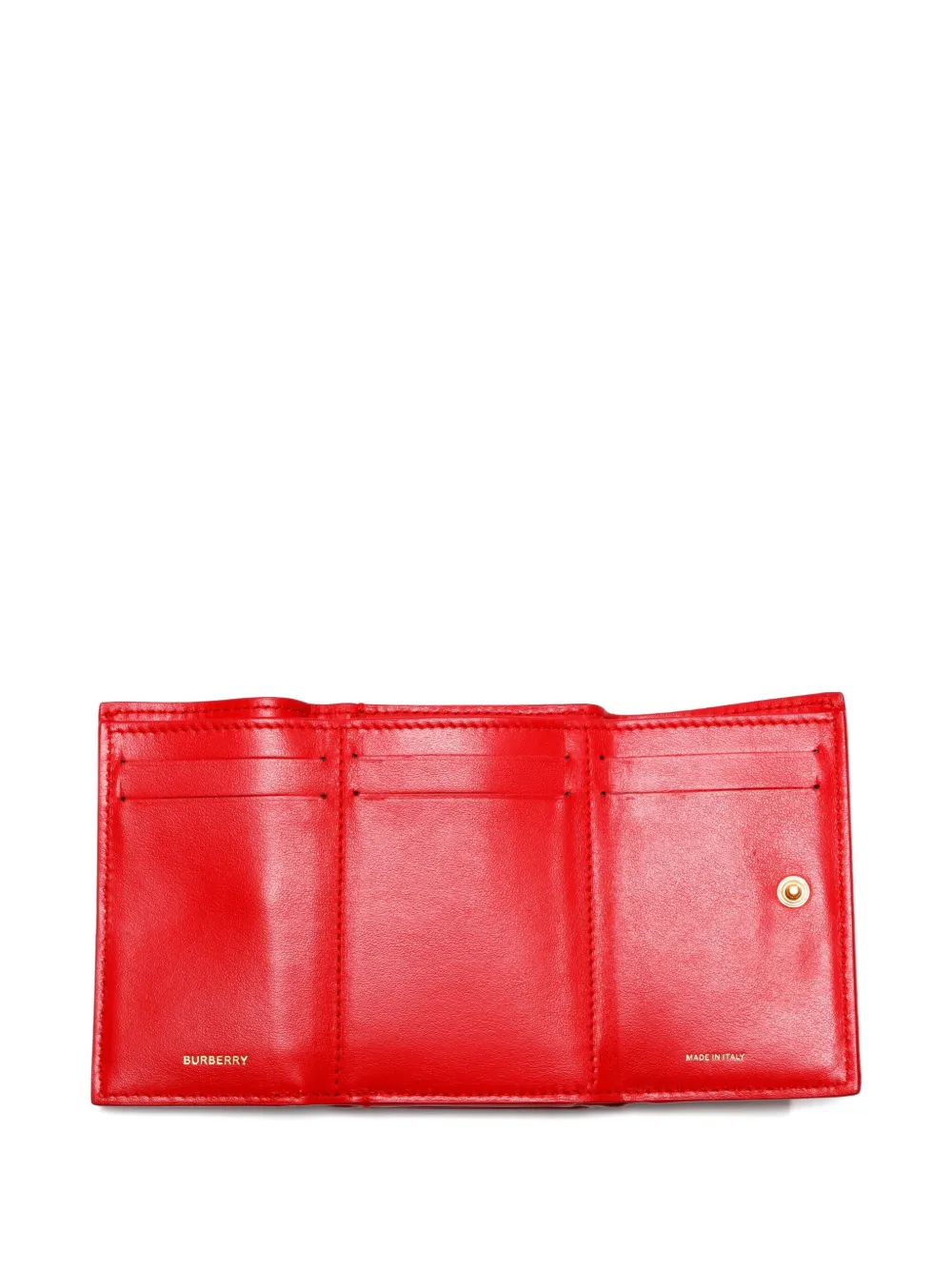 Pre-owned Burberry 2000-2020s Tb Monogram Leather Wallet In Red