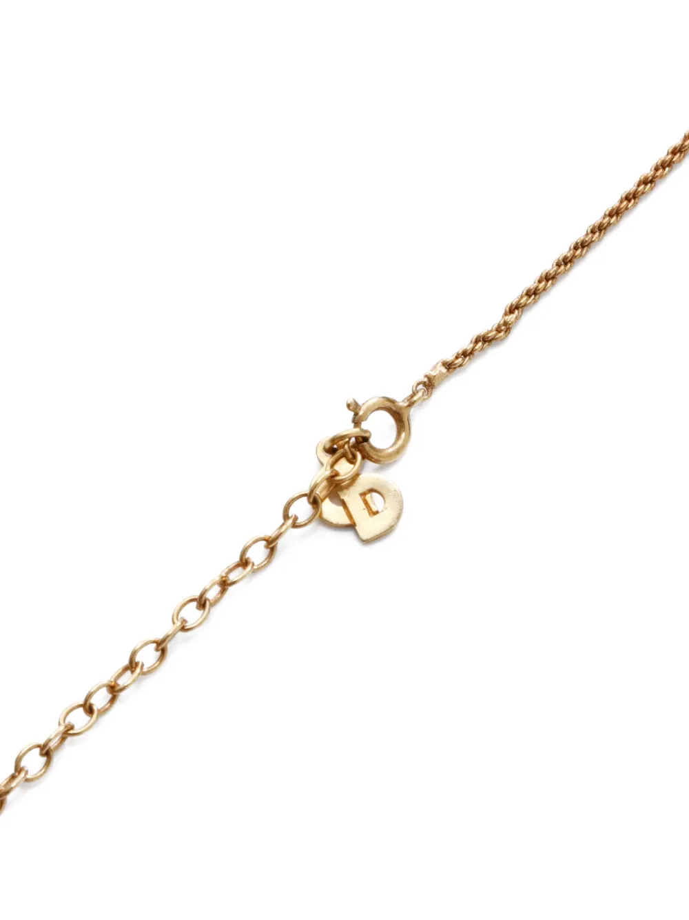 Pre-owned Dior 1970-1980 Logo Necklace In Gold