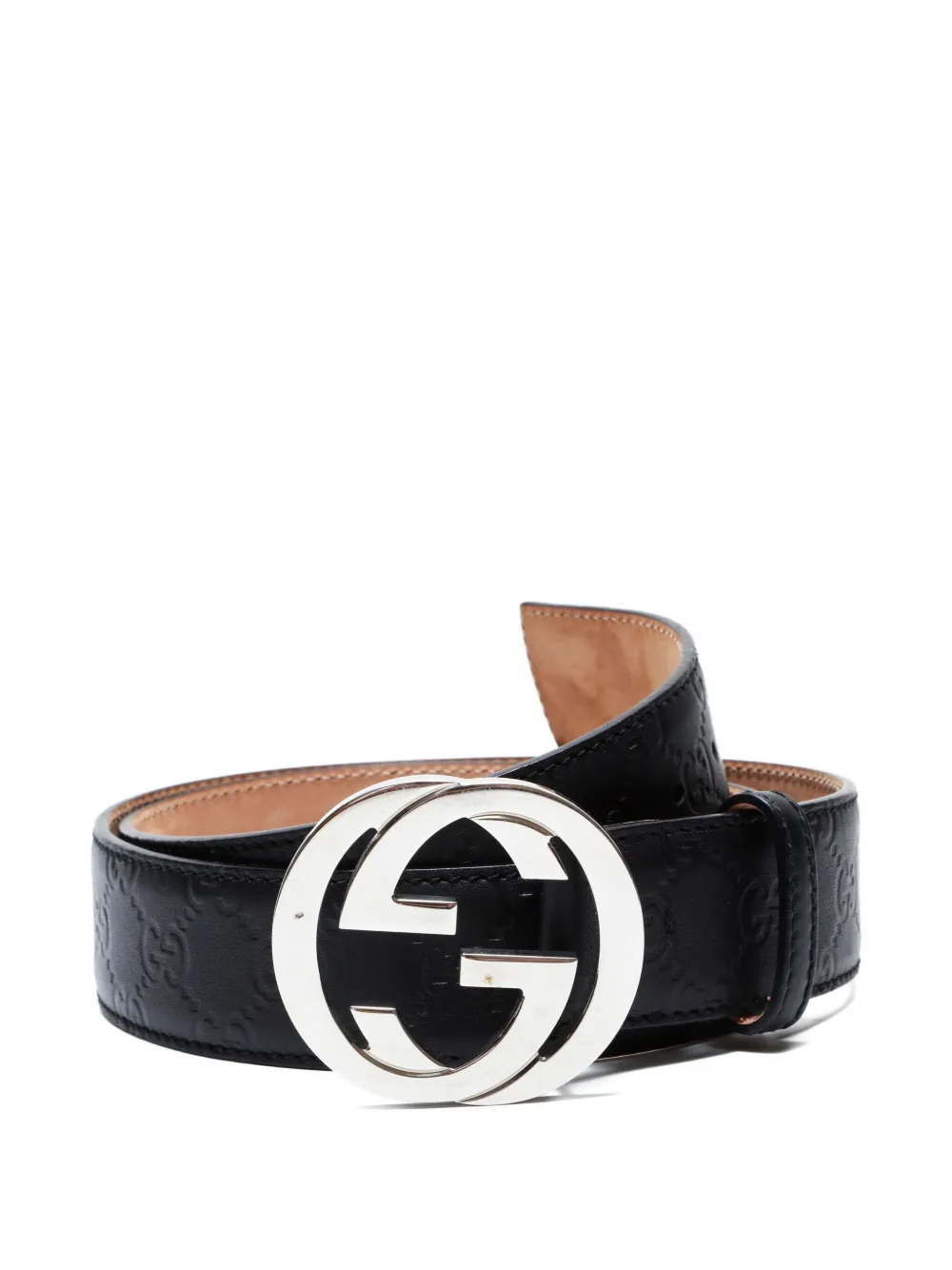 Gucci Pre-Owned 2015-2025 monogram-pattern leather belt | Black | Image 1