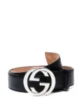 Gucci Pre-Owned 2015-2025 monogram-pattern leather belt - Black
