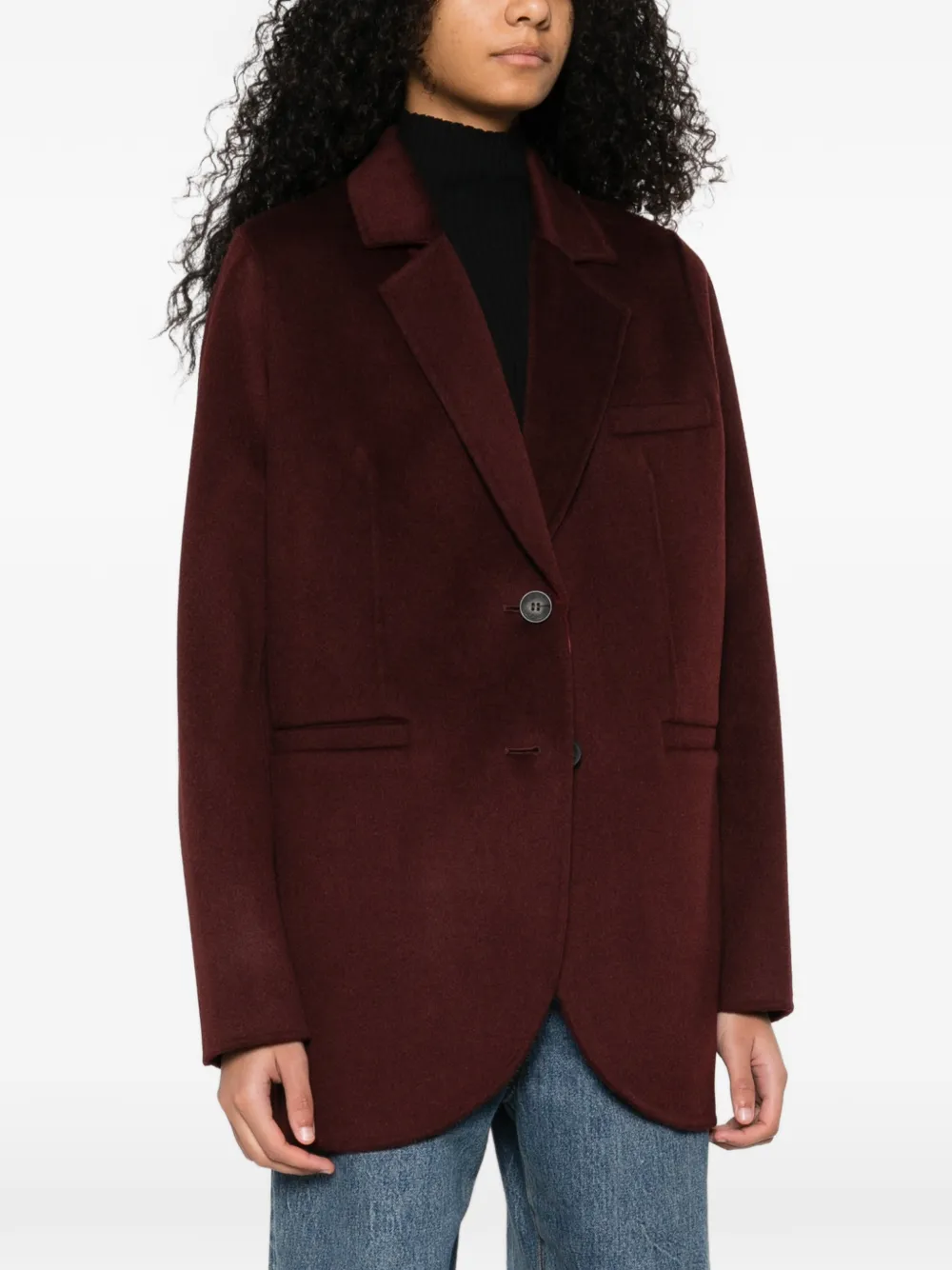  Vanessa Bruno Pocketed Buttoned Single-breasted Coat - Red 