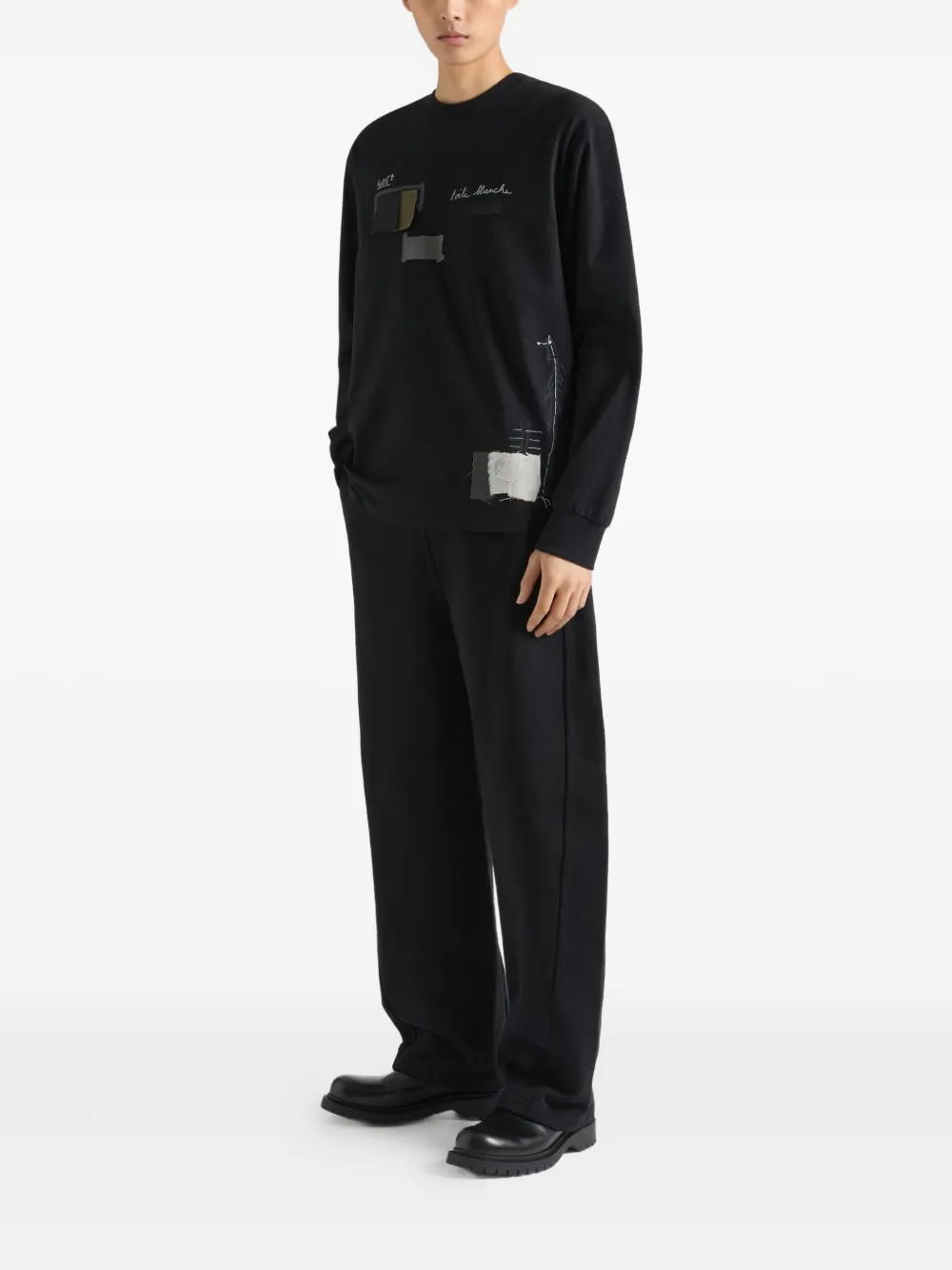 Givenchy T-shirt met patchwork - Zwart