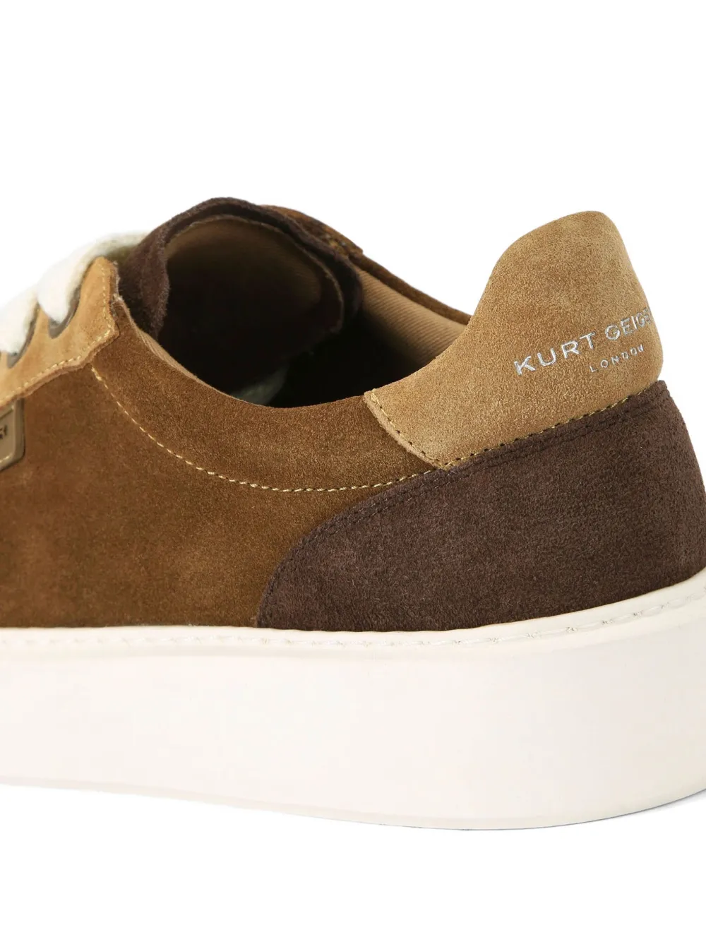 Kurt Geiger Albion Suede Panelled Lace-up Sneakers In Brown
