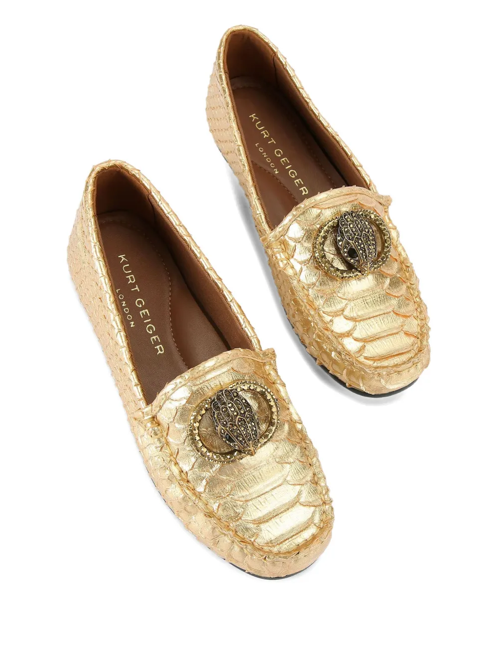 Kurt Geiger London Chelsea loafers met adelaarskop - Goud