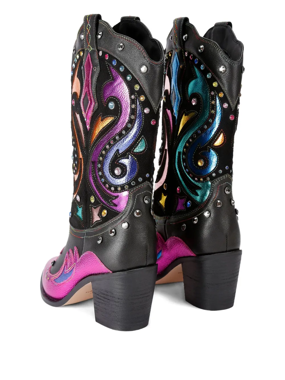 Kurt Geiger London 65 mm Kensington laarzen met Western-stijl en verfraaid met kristallen Zwart