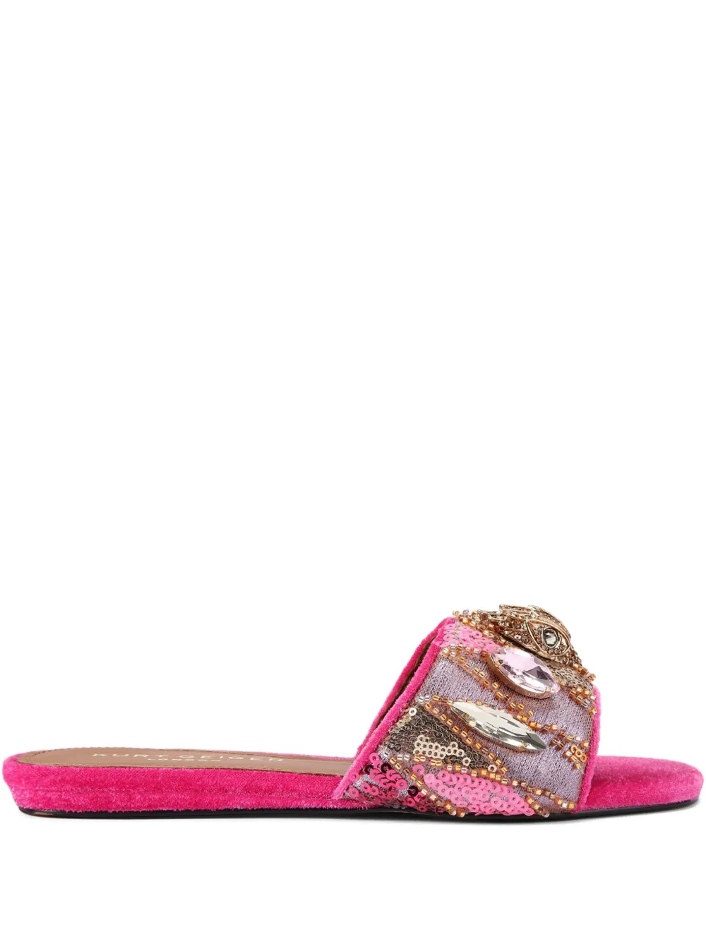 Kurt Geiger Kensington Sequin-embellished Eagle-head Loafers In Pink
