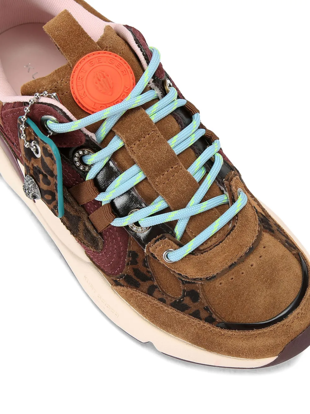 Kurt Geiger London Kurt Runner leren sneakers met luipaardprint Bruin