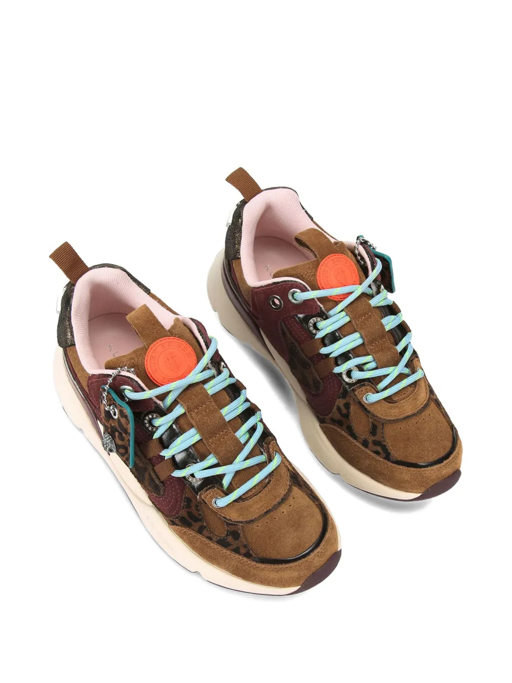 Kurt Geiger London Kurt Runner leren sneakers met luipaardprint - Bruin