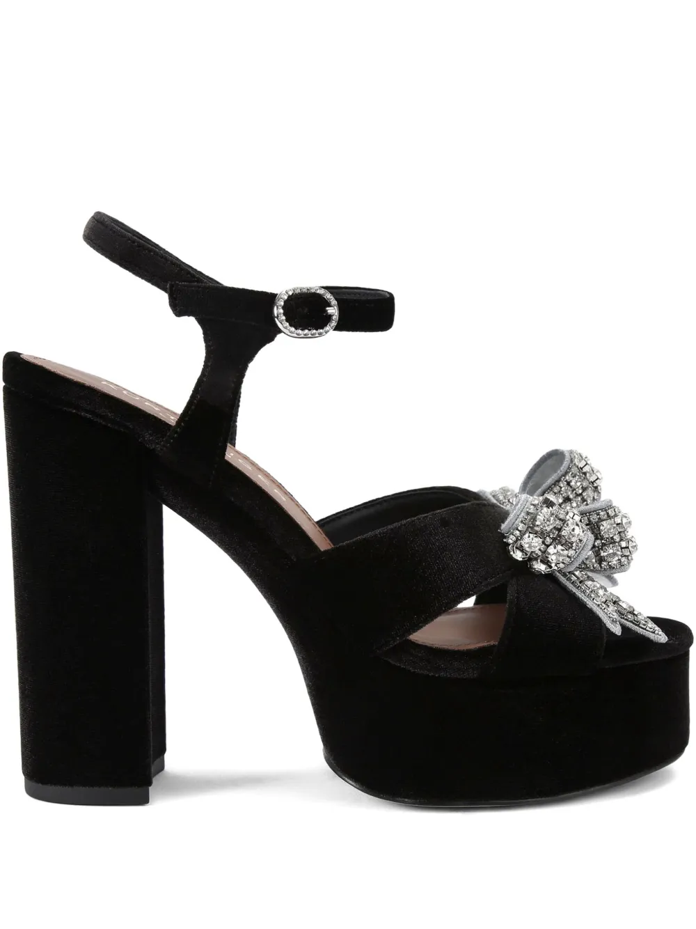 Kurt Geiger London 125 mm sandalen met plateauzool en kristallen strik Zwart