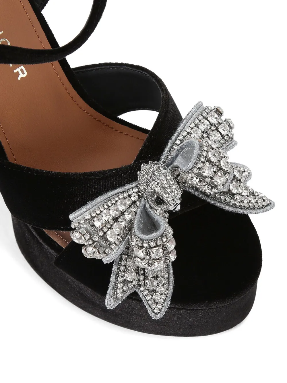 Kurt Geiger London 125 mm sandalen met plateauzool en kristallen strik Zwart