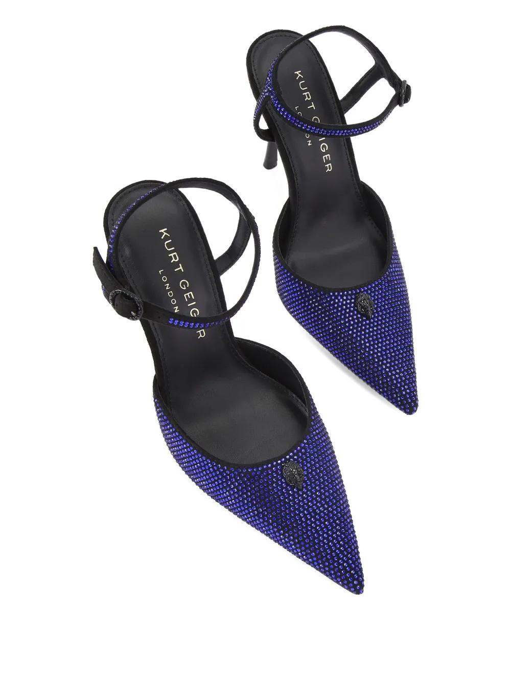 Kurt Geiger London 105 mm Eagle sandalen verfraaid met kristallen en enkelbandje Blauw