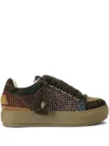 Kurt Geiger London Southbank Tag leopard-print crystal-embellished sneakers - Brown