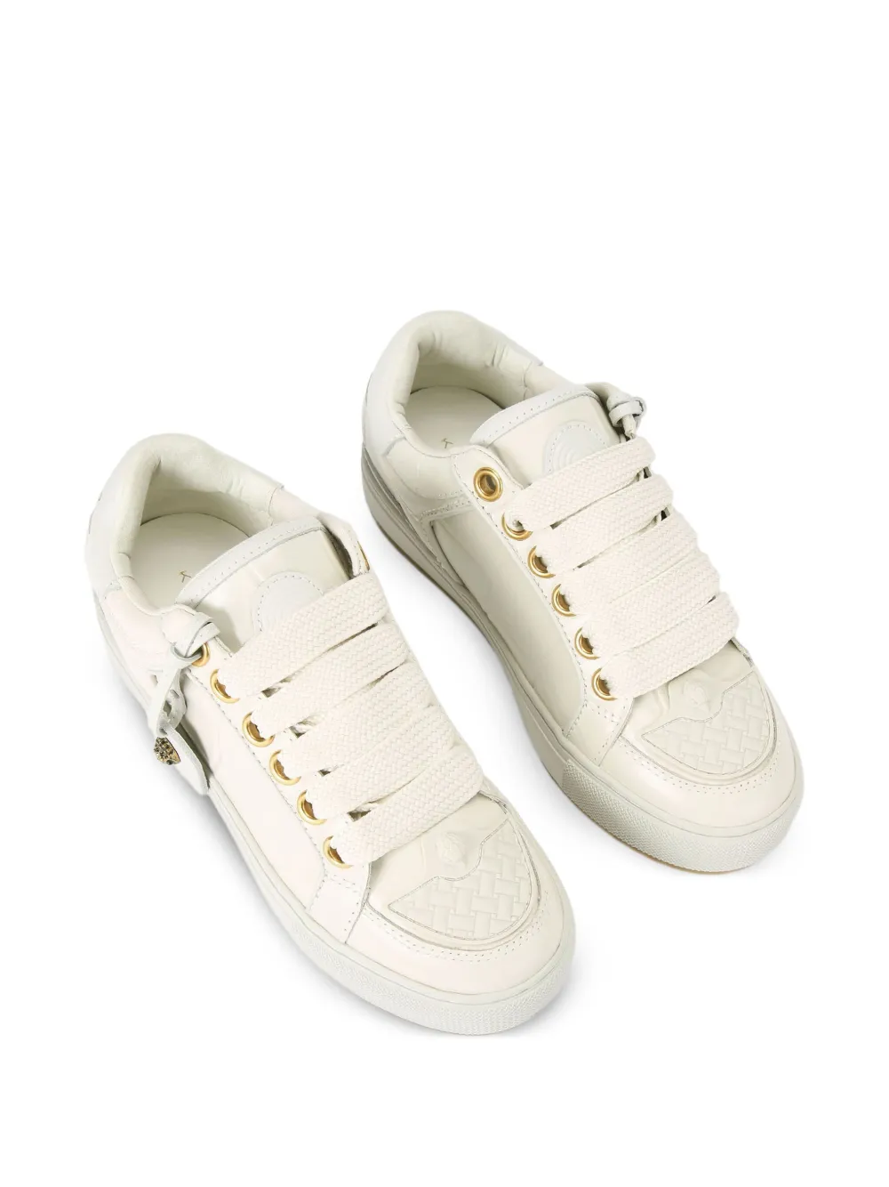 Kurt Geiger London Southbank Tag sneakers met krokodillenprint - Wit