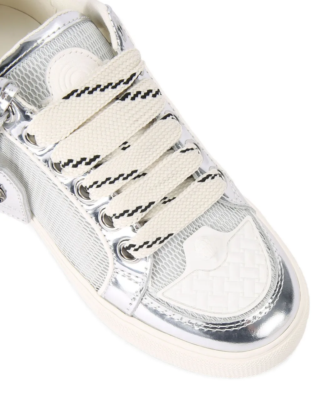 Kurt Geiger London Southbank Tag metallic mesh sneakers Silver