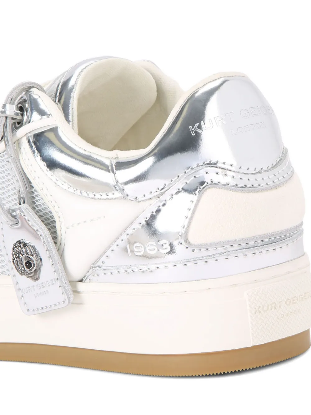 Kurt Geiger London Southbank Tag metallic mesh sneakers Silver