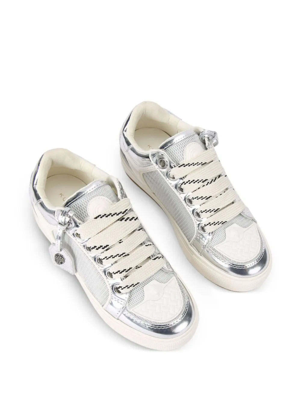 Kurt Geiger London Southbank Tag metallic mesh sneakers - Zilver