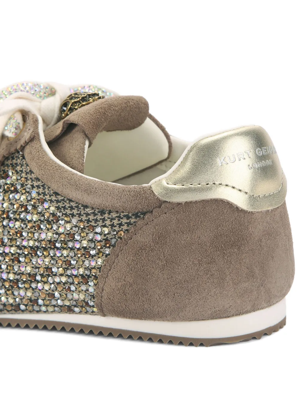 Kurt Geiger London Islington suède sneakers verfraaid met kristallen Beige