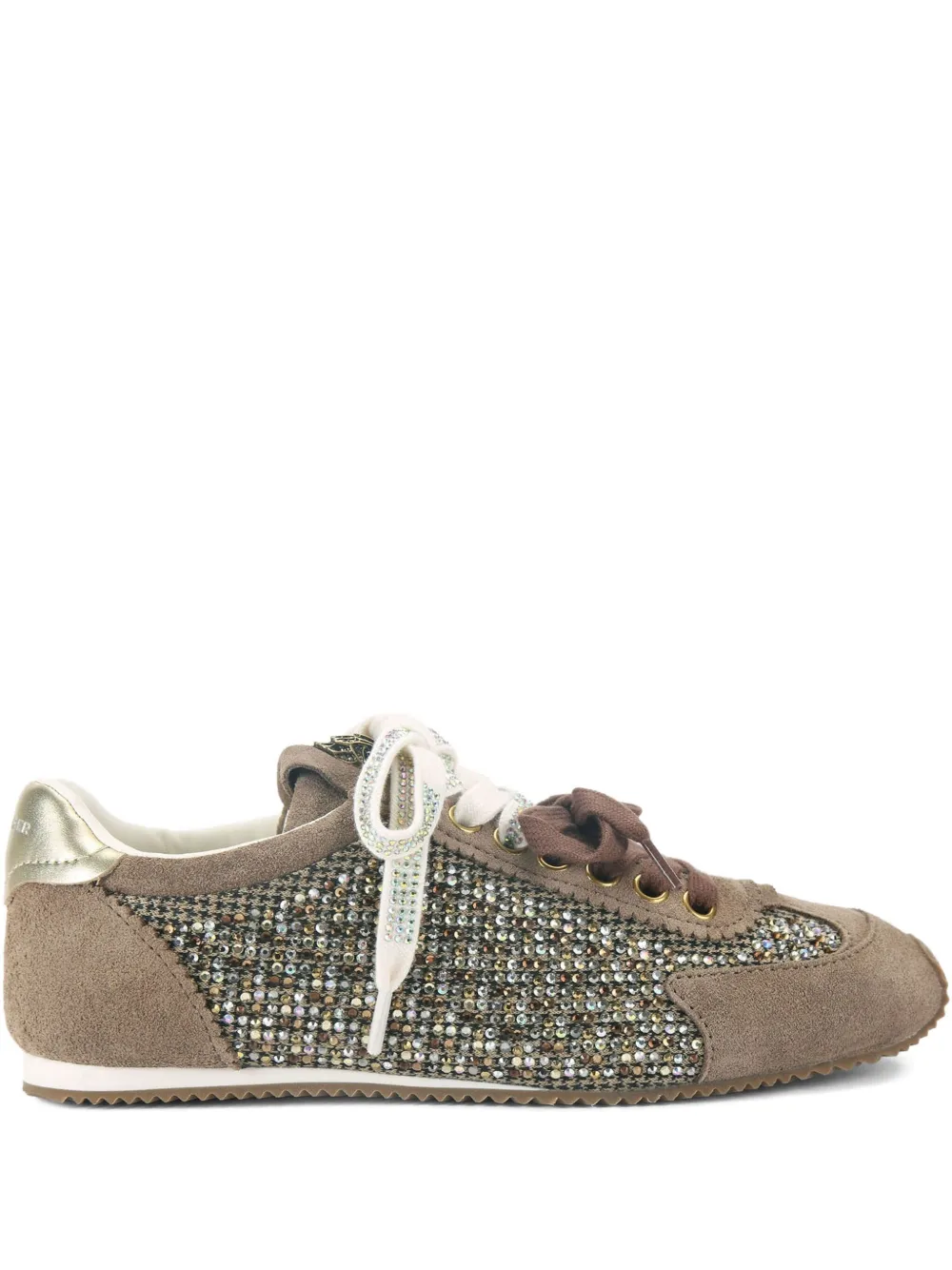 Kurt Geiger London Islington suède sneakers verfraaid met kristallen Beige