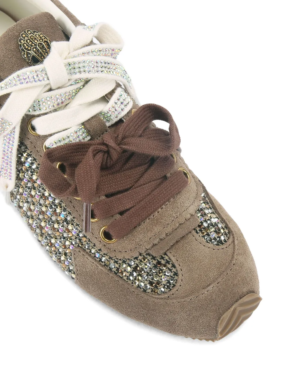 Kurt Geiger London Islington suède sneakers verfraaid met kristallen Beige