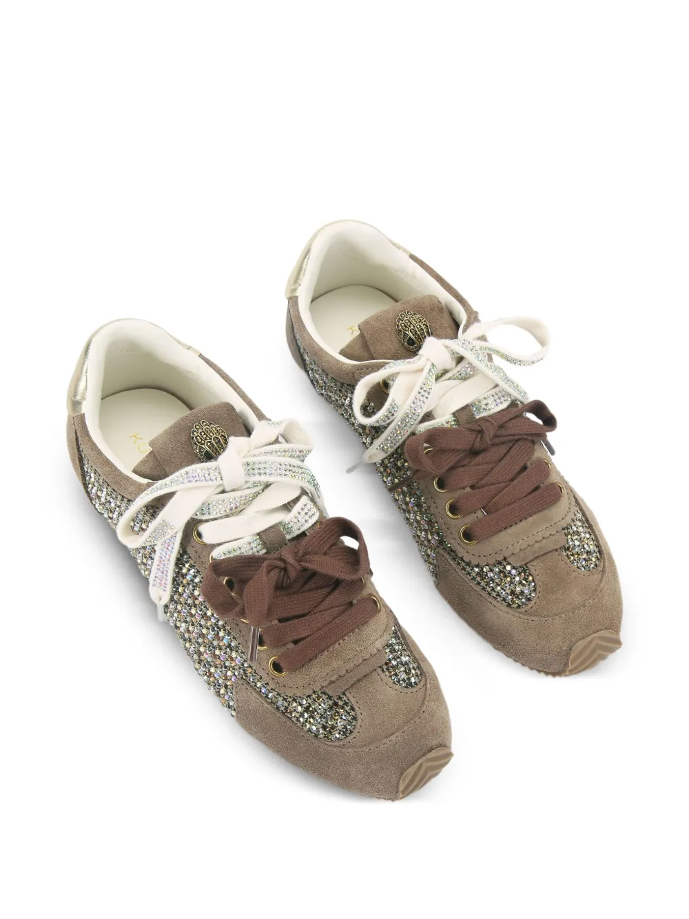 Kurt Geiger London Islington suède sneakers verfraaid met kristallen - Beige