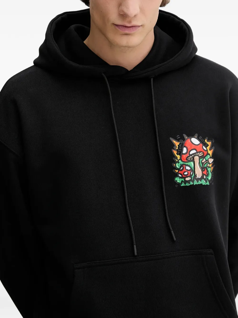 MSGM Hoodie met paddenstoelpatch Zwart