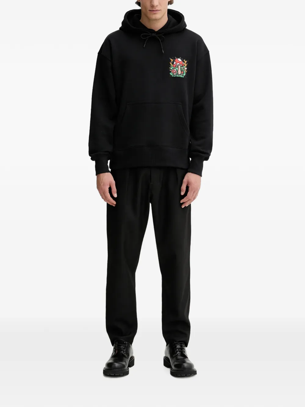 MSGM Hoodie met paddenstoelpatch Zwart