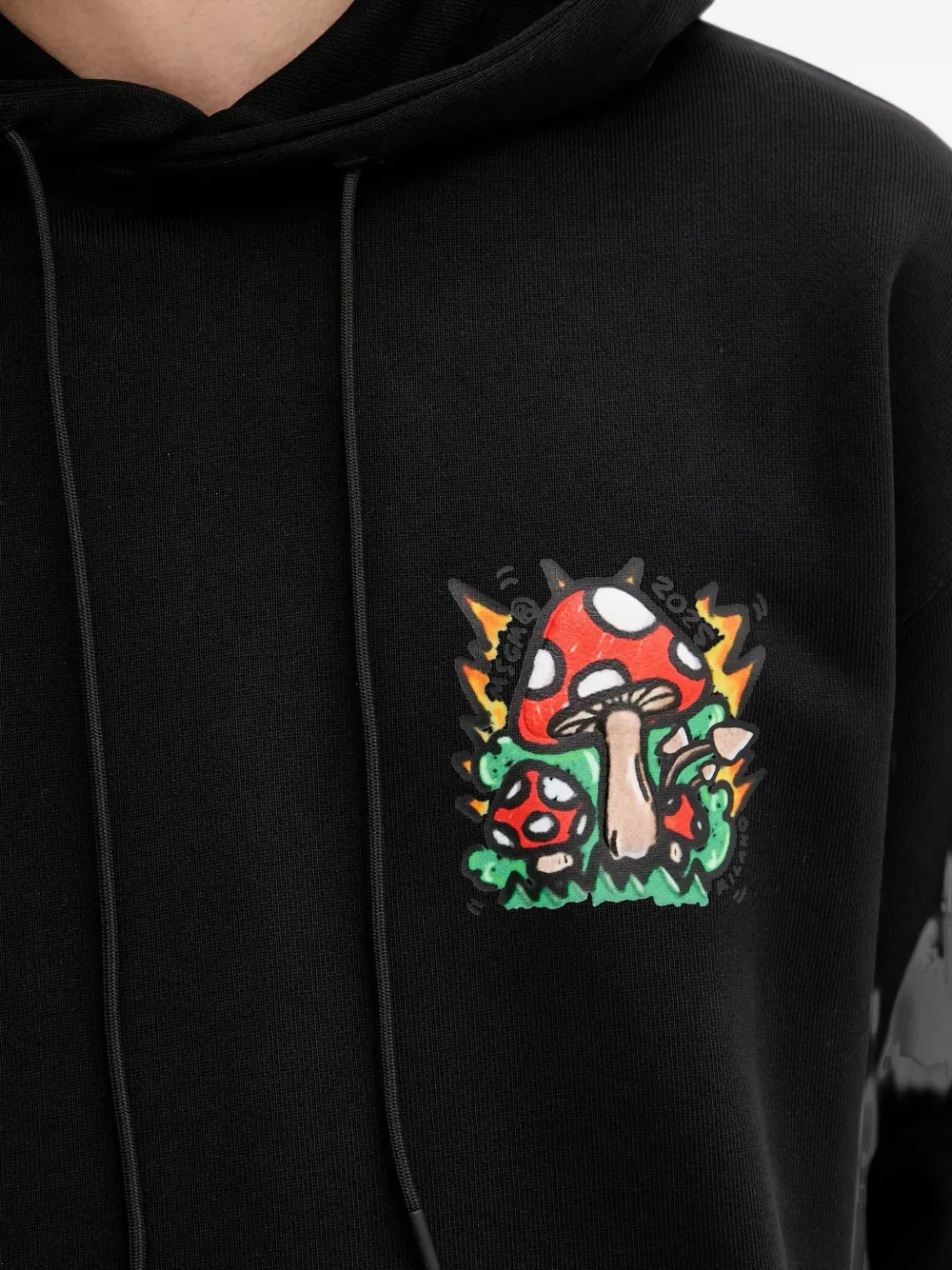 MSGM Hoodie met paddenstoelpatch Zwart