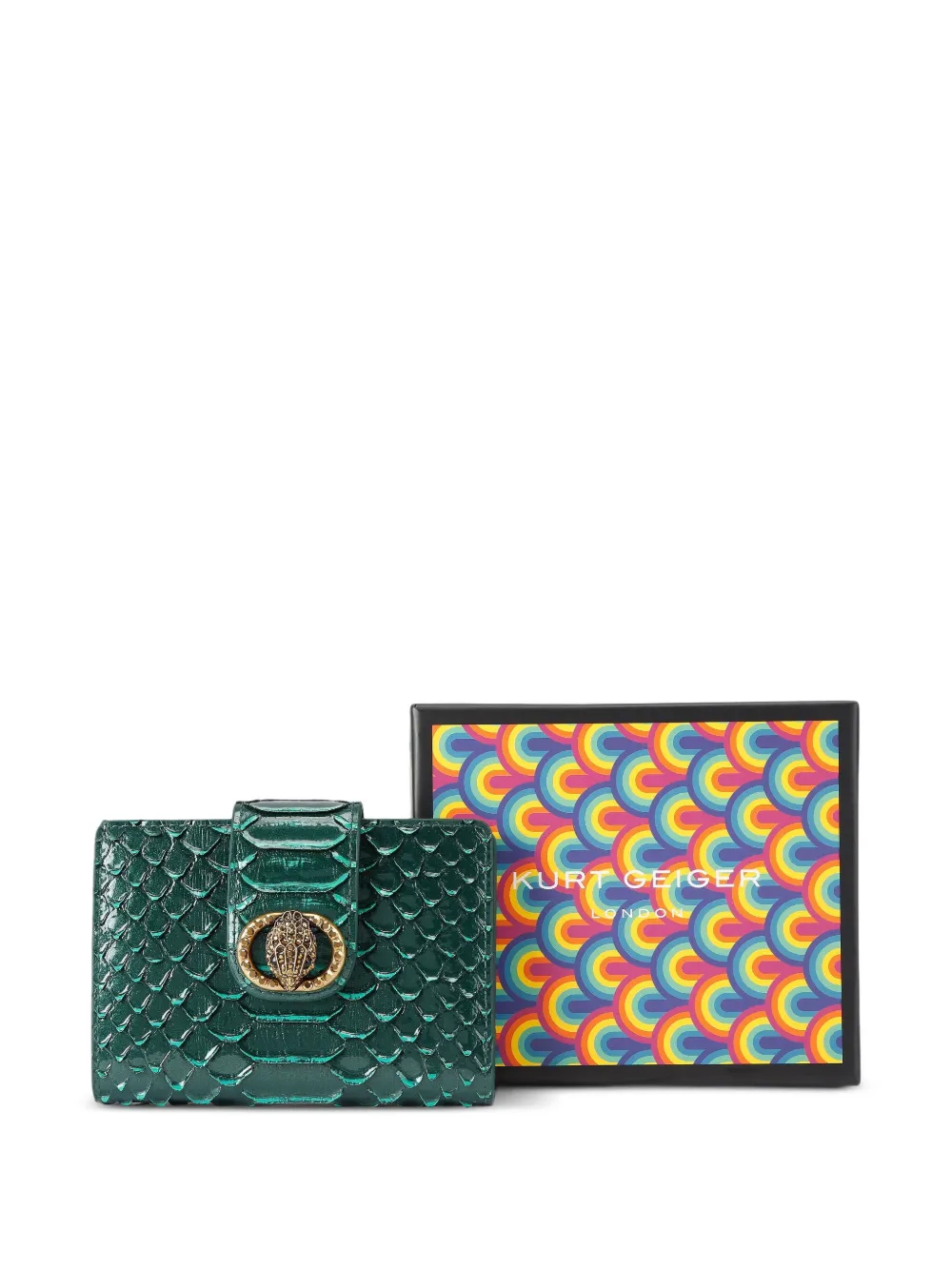 Kurt Geiger London Chelsea portemonnee verfraaid met adelaar Groen