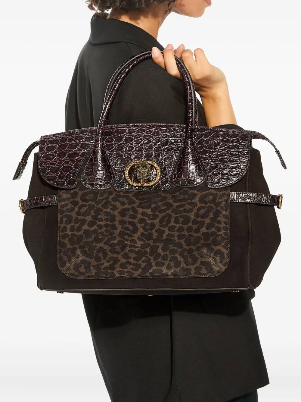 Kurt Geiger London Chelsea shopper verfraaid met adelaar - Bruin